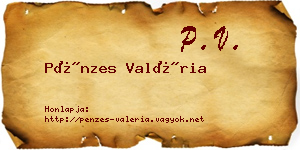 Pénzes Valéria névjegykártya